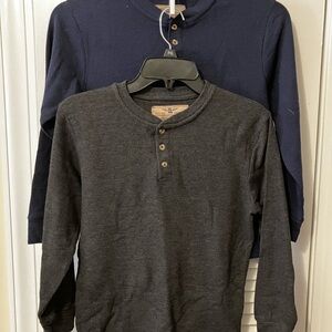 Seven Apparel Boy’s Large NWOT Henley’s lot of 2 gray and navy